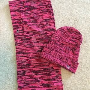 Pink hat and scarf set